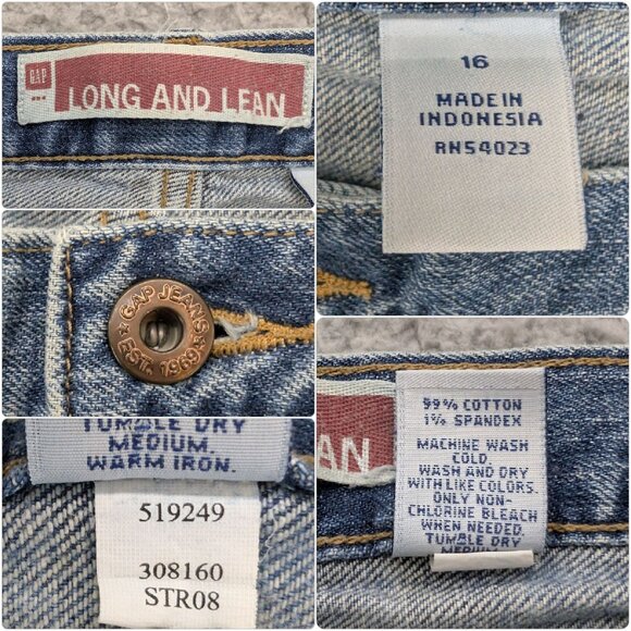 GAP Long and Lean Bootcut Jeans Womens Blue Stretch Denim Size 16 - Picture 6 of 11